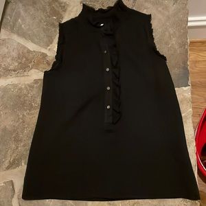 J. Crew Fully Lined Black Silk Blouse in Size 0